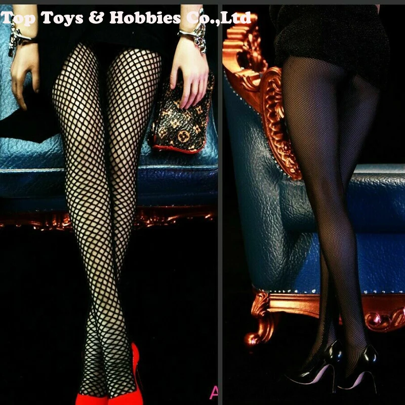 

1/6 Scale Female Stockings Socks FT011 Long Fishnet Socks Ultra-thin Elastic black Color For 12 Inches Figure Body Accessories