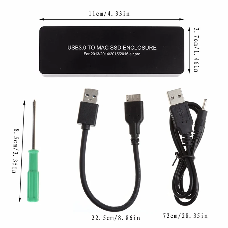 external hard disk box For Macbook Air Pro 2013 2014 2015 2016 2017 SSD Portable case USB 3.0 to 16+12 pin slot Mobile Box HDD enclosure 3.5 hdd box