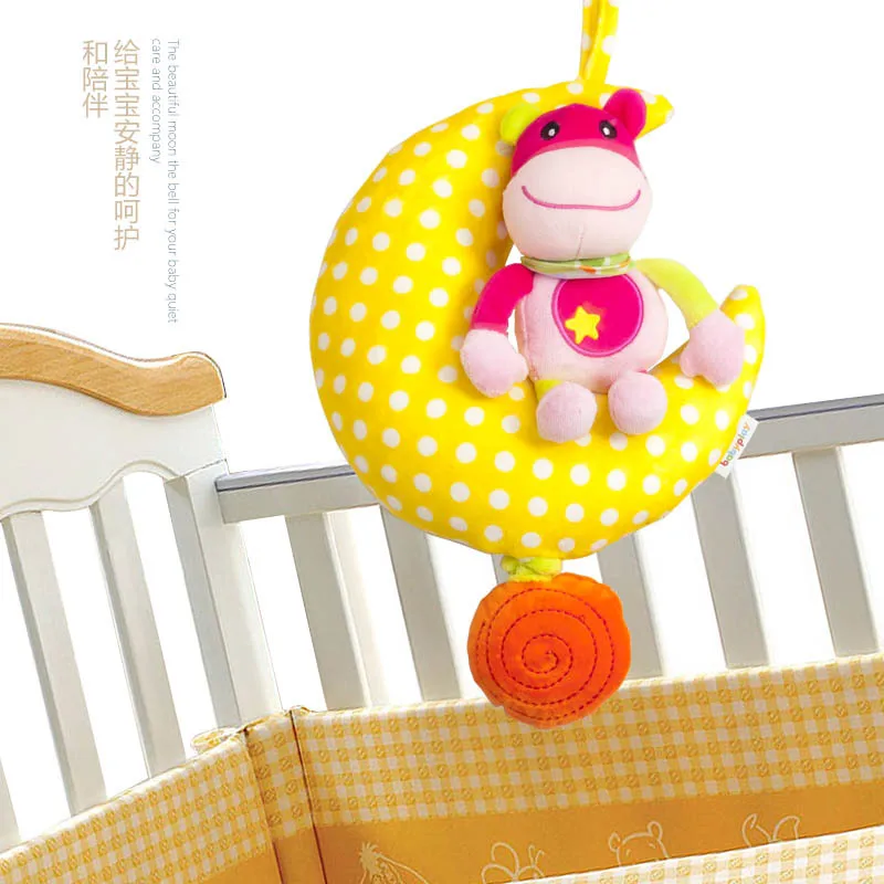 Hot Soft Animals Moon Activity Baby Bed Pram Hanging Musical Toys Rattle Baby Stroller Toy Infant 5