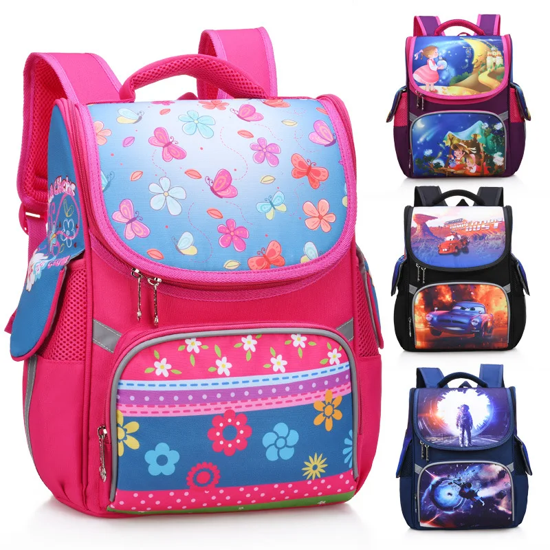 

2 sizes of cartoon printing kids school bags for grades 1-6 waterproof children orthopedic school backpack travel backpacks