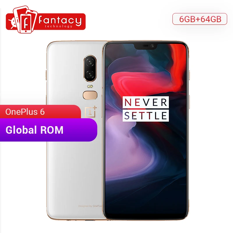 Оригинальный OnePlus 6 GB 64 Snapdragon 845 Octa Core 28 ''Full AI двойная камера 20 Мп + 16 МП