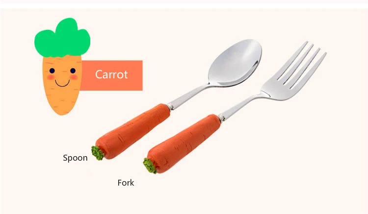 Милые детские столовая посуда из нержавеющей стали детская ложка вилка десерт посуда с изображениями фруктов суп ложка Киндер Bestek Talher Infantil