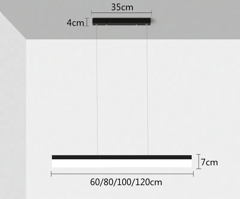 Современный светодиодный подвесные светильники для офиса коридор столовая Гостиная длинная полоса потолочный светильник дома mx7031657