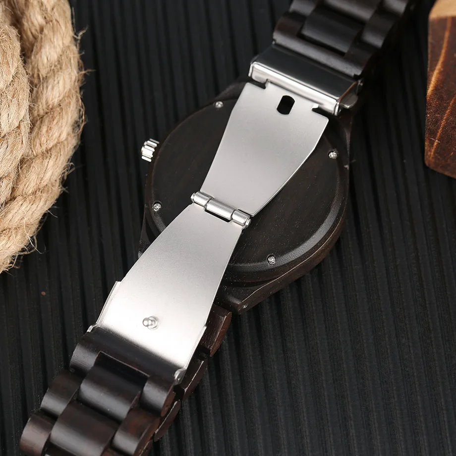 Hand Made Natural Wood Bamboo Mens Watches Top Brand Luxury Quartz Analog Bracelet Wristwatch Wooden Strap relogio masculino (12)