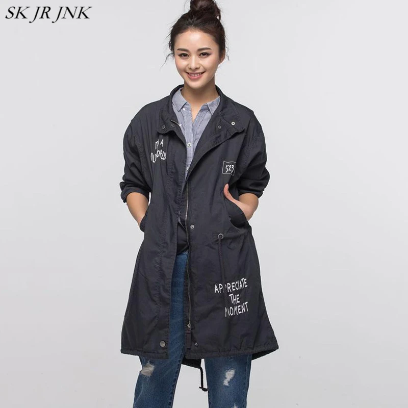 2016 Plus Size Women Trench Casual Loose Autumn Winter