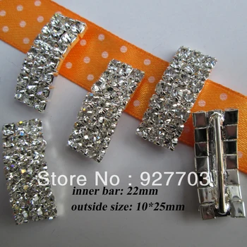 

(CM54 22mm) 100 pcs rhinestone buckle in silver for wedding invirtation card