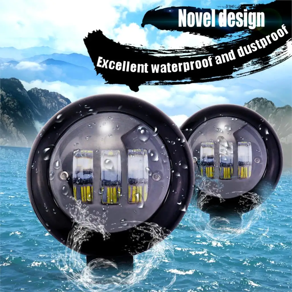 

30W Round Led Headlight High Low Beam Light Halo Angle Eyes DRL Headlamp For Jeep Wrangler Off Road Motorcycle
