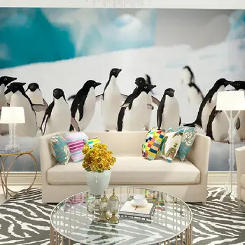 

Children's Room Wall Paper Stickers Nature Penguins Photo Wallpaper Mural 3D Kids Bedroom Self Adhesive Vinyl / Silk Wallpaper