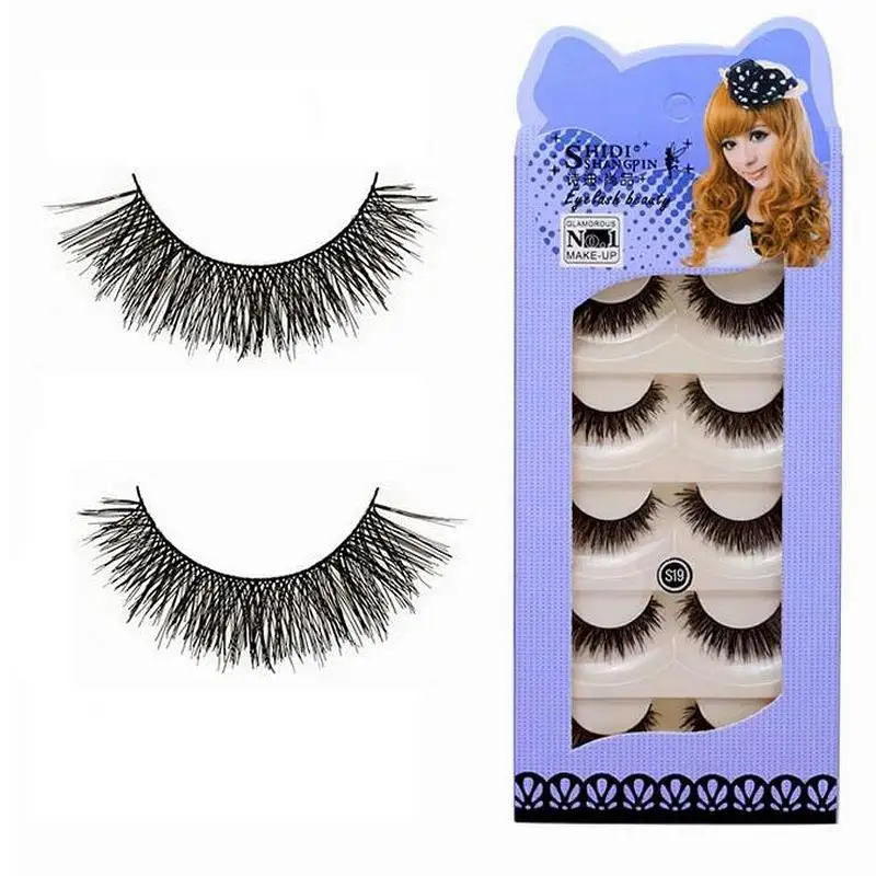 

5 pair/set False Eyelashes Black Cross Fake Eye Lashes Natural Long Makeup Eyelash Extension Fake Eyelashes Wispy Eye Lashes