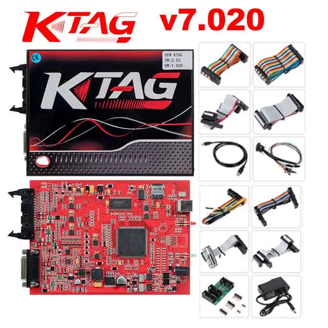 KTAG V7.020 V2.23 без знака ограничения ЕС красный pcb мастер версия автомобиля грузовика ECU чип тюнинг инструмент программирования - Цвет: EU RED K-TAG V7.020