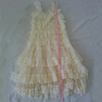 Кружевное вечернее платье принцессы для маленьких девочек детское воздушное платье из 3 слоев для девочек в цветочек платья для маленьких девочек, детское вечернее платье без рукавов на свадьбу, платье для конкурса - Цвет: Cream