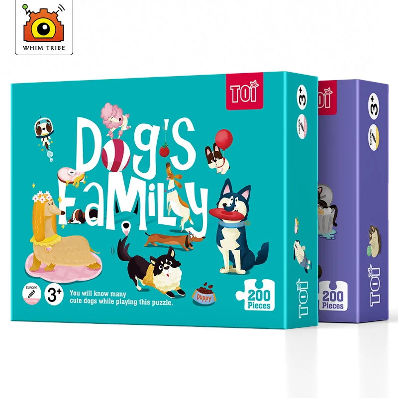 200 piezas de rompecabezas de educación temprana para niños, juguete para gatos y perros, colección de animales, caja de regalo de papel creativa, juguetes sensoriales|Rompecabezas| - AliExpress