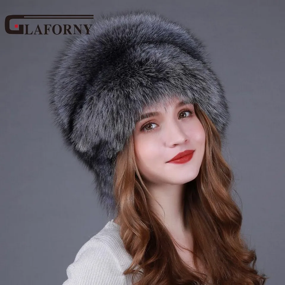 Glaforny/ модные шапки из серебристого лисьего меха женские зимние шапки из лисьего меха женские монгольская шапка из натурального Лисьего меха купольная 9 цветов