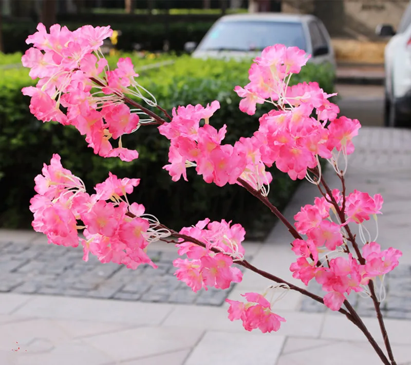 Three Branches for one Bouquet Artificial Cherry Blossom Flower Garland for Home Ornament Wedding Backdrop Arch Decoration Three Branches for one Bouquet Artificial Cherry Blossom Flower Garland for Home Ornament Wedding Backdrop Arch Decoration