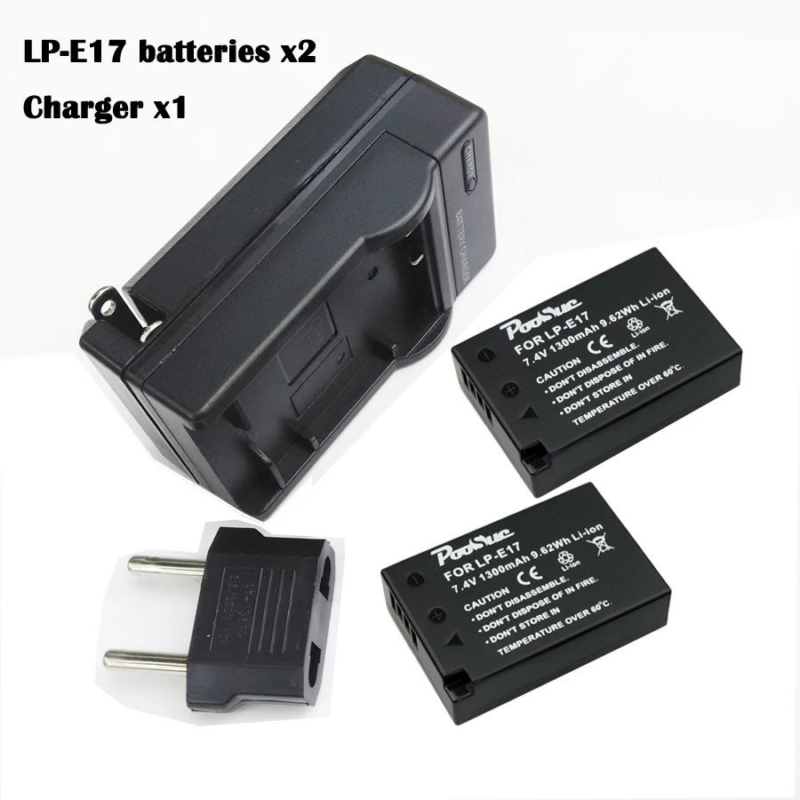 LP-E17 камера Зарядное устройство с LPE17 Батарея пакет для Canon lp e17 EOS 200D M3 M6 750D 760D T6i T6s 800D 8000D поцелуй X8i L10 - Цвет: 2battery and charger