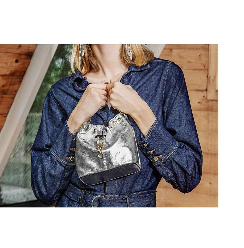 Женская сумка-мешок из натуральной коровьей кожи, сумки на плечо, брендовые дизайнерские женские сумки через плечо, сумки на цепочке высокого качества, известные