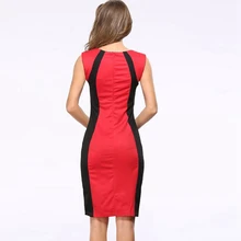 Red Pencil Dress Sexy Womens Summer Sleeveless Slim Elegant Formal Long Office Ladies Plus Size Bodycon Work Dresses Female