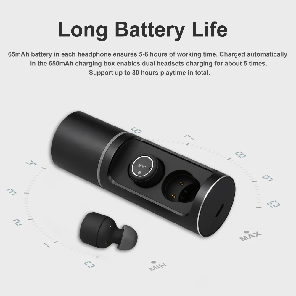 M2 + TWS Bluetooth 5 0 наушники стерео беспроводные HIFI Звук спортивные громкой связи