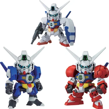 

Hot uper Deformed Mobile Suit Gundam AGE lovely SD Assembly AGE-1N/T/S 3 MODE model toys with rack collection for boys gifts