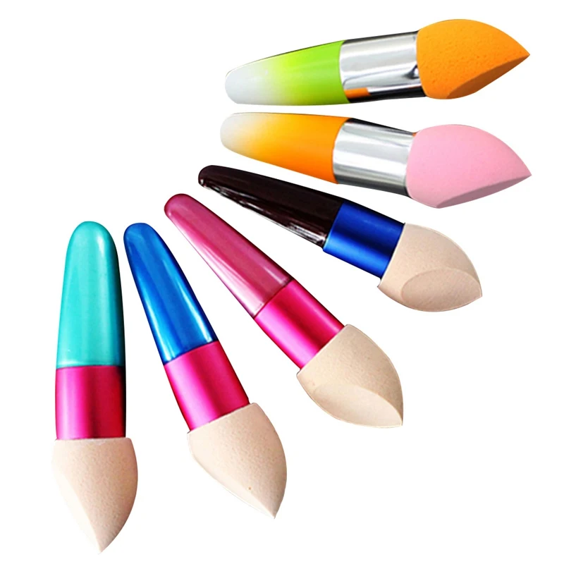 

Hot Sale Womens Striking Cosmetic Makeup Foundation Liquid Cream Concealer Sponge Lollipop Brush Tool Random Colour
