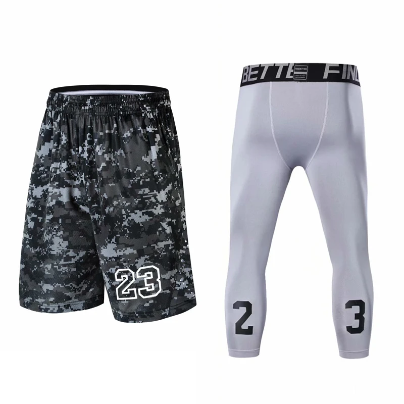 

Running Jogging Basketball Shorts for Men Quick-dry Breathable Sports Fitness Short Pants Training Gym Shorts Sets with Pocket