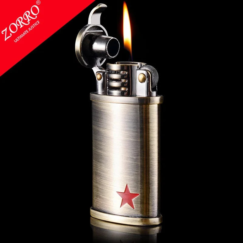 ZORRO Vintage Cigarette Gas Lighter Grinding Wheel Torch Lighter