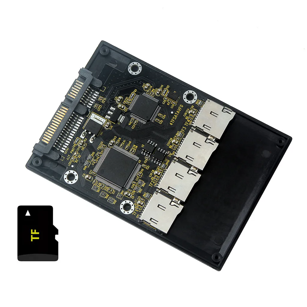 SP Новинка 4 Micro SD TF карта на 22pin SATA адаптер карта 2," hdd корпус с RAID 0 мульти TF карты на SATA