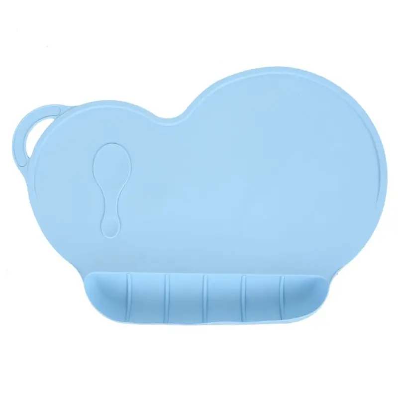 Детская силиконовая подставка для кормления, нескользящая тарелка для малыша, коврик для стола, портативный BPA, столовая посуда, prato infanti - Цвет: Blue