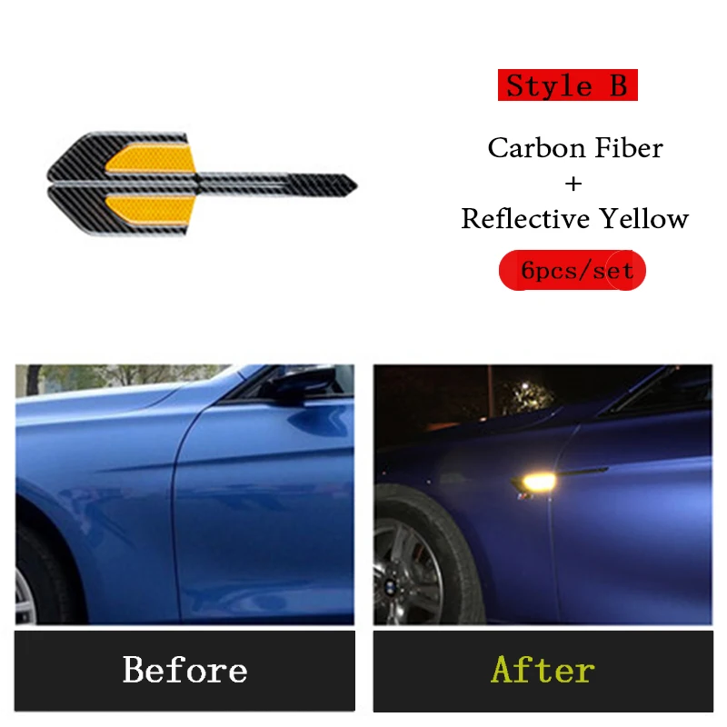 Atreus переднее крыло автомобиля углеродного волокна из углеродного волокна Стикеры для BMW F30 F10 E46 E39 E90 E60 F20 Mercedes W204 Audi A5 A6 C5 C6 A4 B7 - Название цвета: Style B Yellow