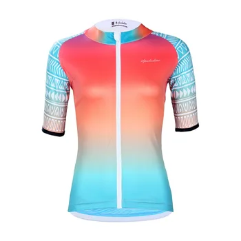 

ILPALADINO Riding Short Sleeve Breathable Women Summer Cycling Clothes Full Zipper Female Cycling Jersey