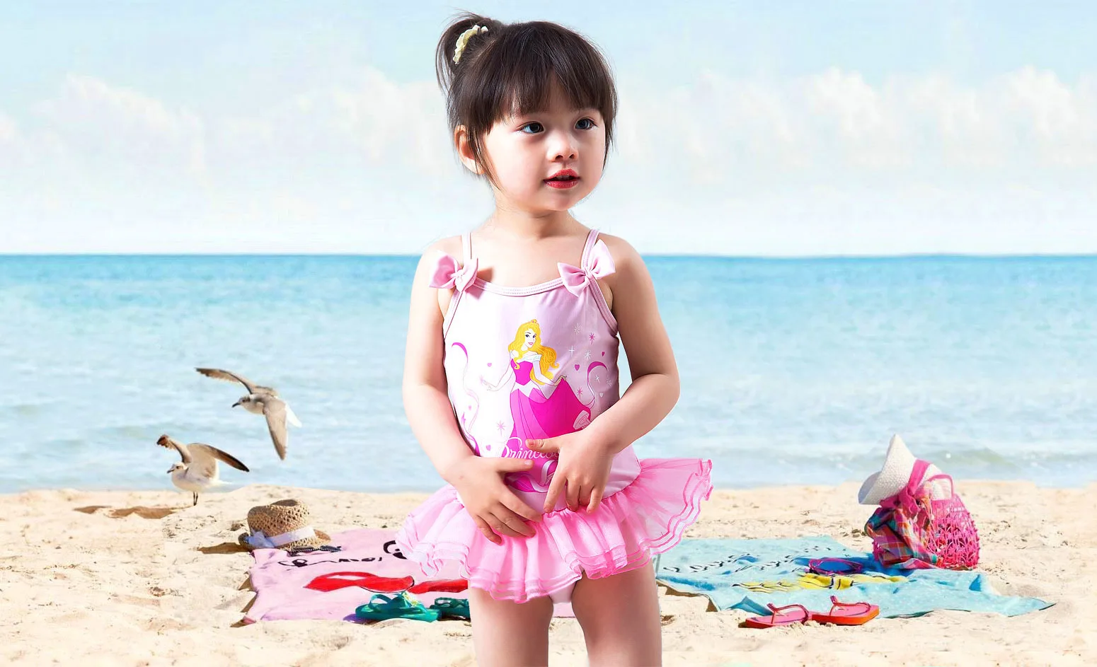 Купальные костюмы для маленьких девочек с героями мультфильмов; танкини для маленьких девочек; бикини; пляжная одежда; Монокини; купальный костюм; пляжная одежда