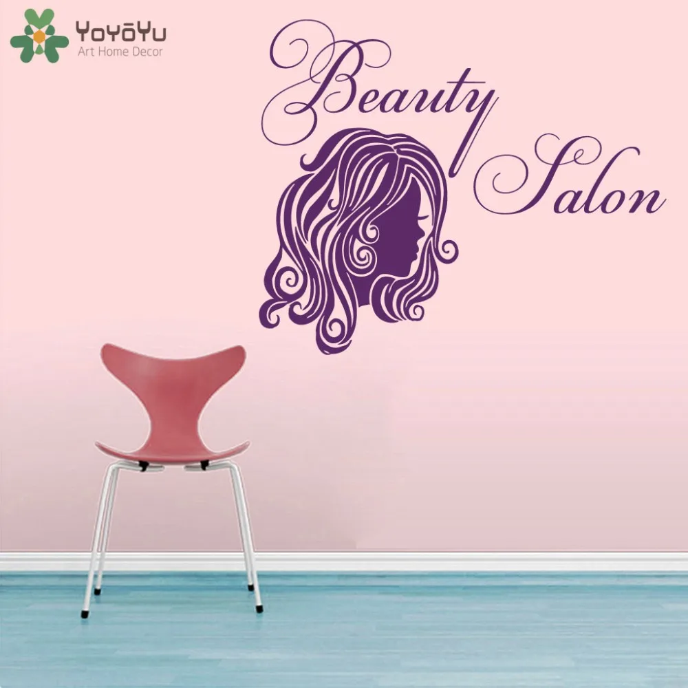 Us 5 93 21 Off Yoyoyu Wall Decal Sexy Woman Beauty Salon Wall Stickers Haircut Art Mural Girls Hair Style Removable Window Logo Decor Decaljm16 In
