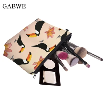 

GABWE Print Animals Tucan Pattern Makeup Portable Travel Organizer Cosmetic Bag for Women Necessaries Make Up Wash Toiletry Bag