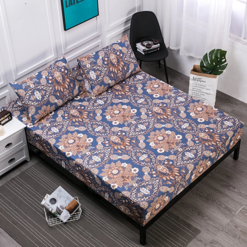 MECEROCK новая полиэфирная простыня с принтом на кровать, эластичная круглая наматрасник, распродажа, домашний текстиль, защита для кровати, анти-тяга