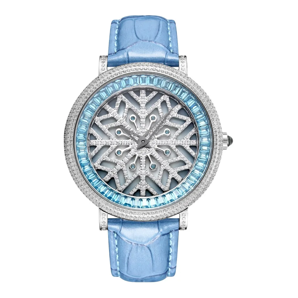 

When The Quartz Rotates, The Snowflake Is Neutral. The star Is Full Of 5A Cut Zircon. The Large Dial Is For Men And Women.
