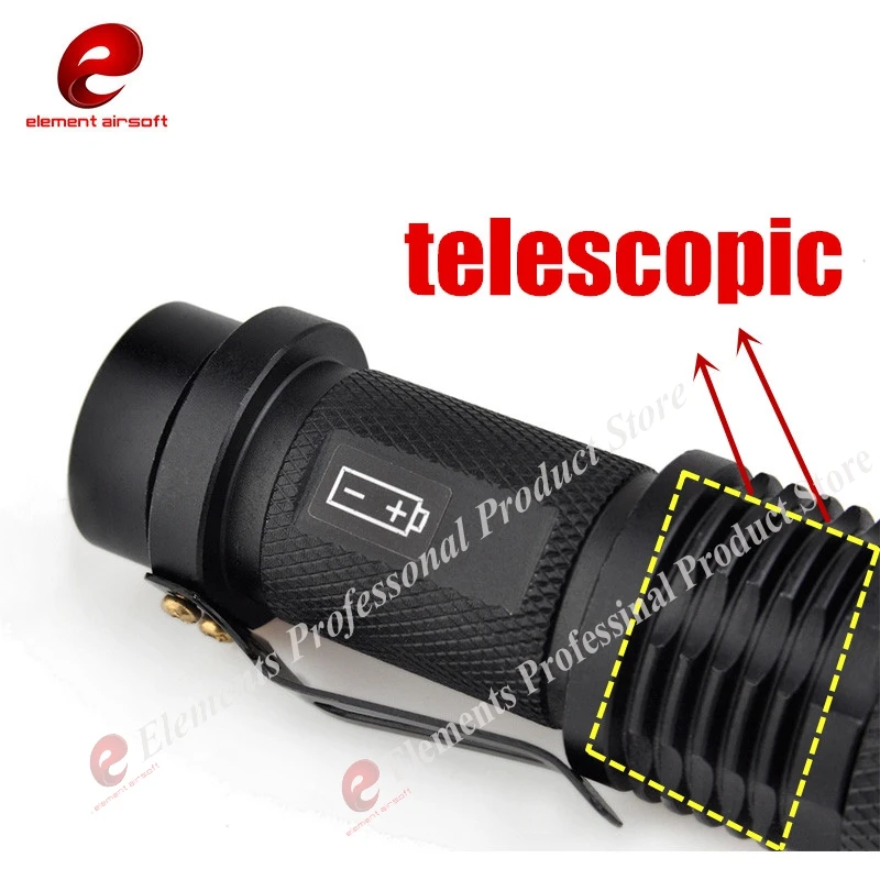 Led à Prova Elemento Airsoft Lanterna Mini Telescópica Zoom Rifle Luzes Dlanágua Caça Lâmpada Arma Lanter Strobe Rápido Ex421 Led 4 lâmpada arma lanter strobe rápido ex421