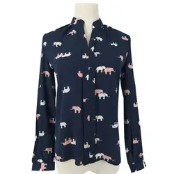 Шифоновая Блузка 2019, модные женские блузки с длинными рукавами, однотонная офисная рубашка с воротником-стойкой, повседневные Топы Blusa
