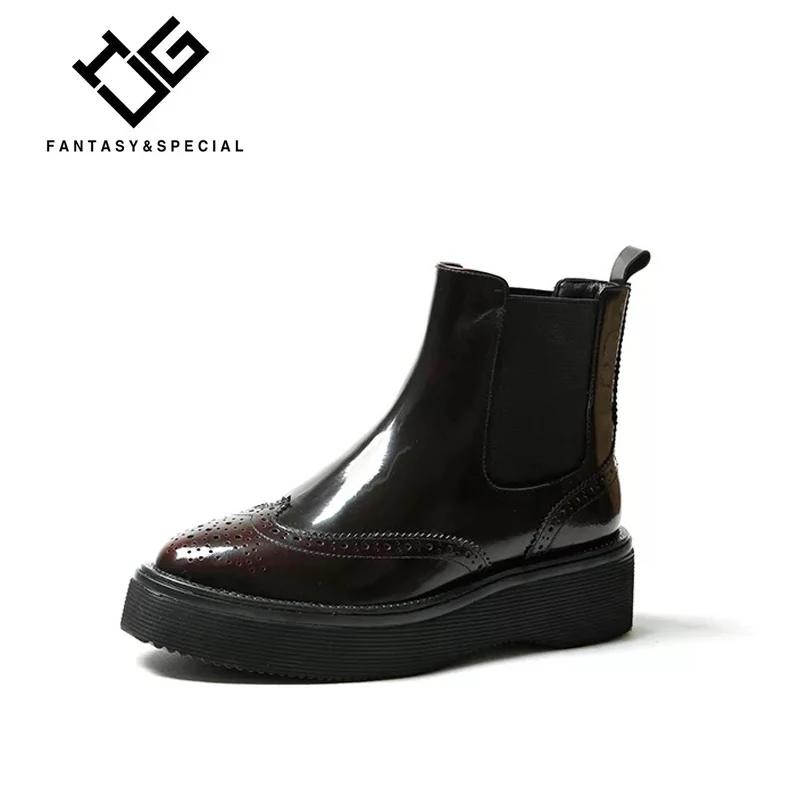 

IGU Martin Boots Woman Shoes With Warm 100% Real Leather New Fashion European Style Black Ankle Boots Flats Botines Mujer 2018