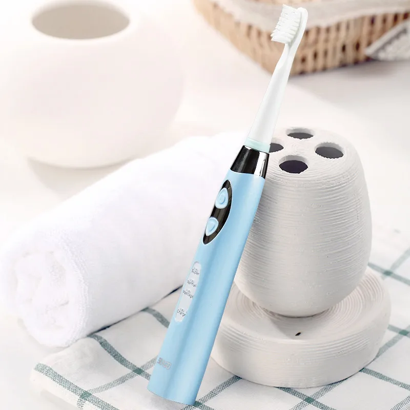 SEAGO электрическая зубная щетка автоматическая зубная щетка с таймером звуковая волна щетки головки электрическая зубная щетка отбеливающая