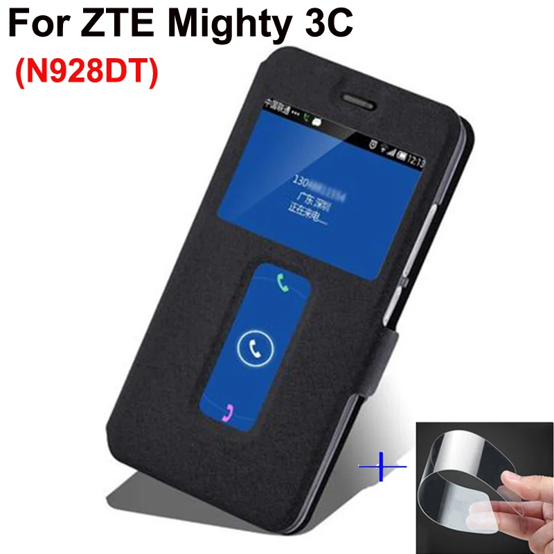 Чехол из искусственной кожи с открытым окошком для ZTE Mighty 3C N928DT чехлы телефонов V5