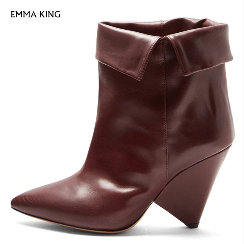 

Spring/Autumn New Designer Ankle Boots Fashion Spike Women Booties High Heels Party Shoes Woman Slim Solid Botas Mujer Plus Size