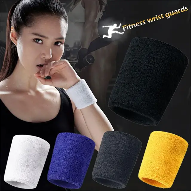 HOT 2PCs Wristbands Sport Sweatband Hand Band Sweat Wrist Support Brace