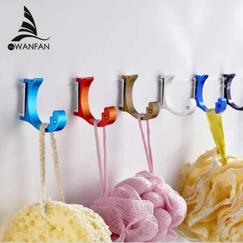 Unique Towel Clothes Key Hat Robe Wall Hook for Bathroom Kitchen Space Single Prong Clothes Coat
