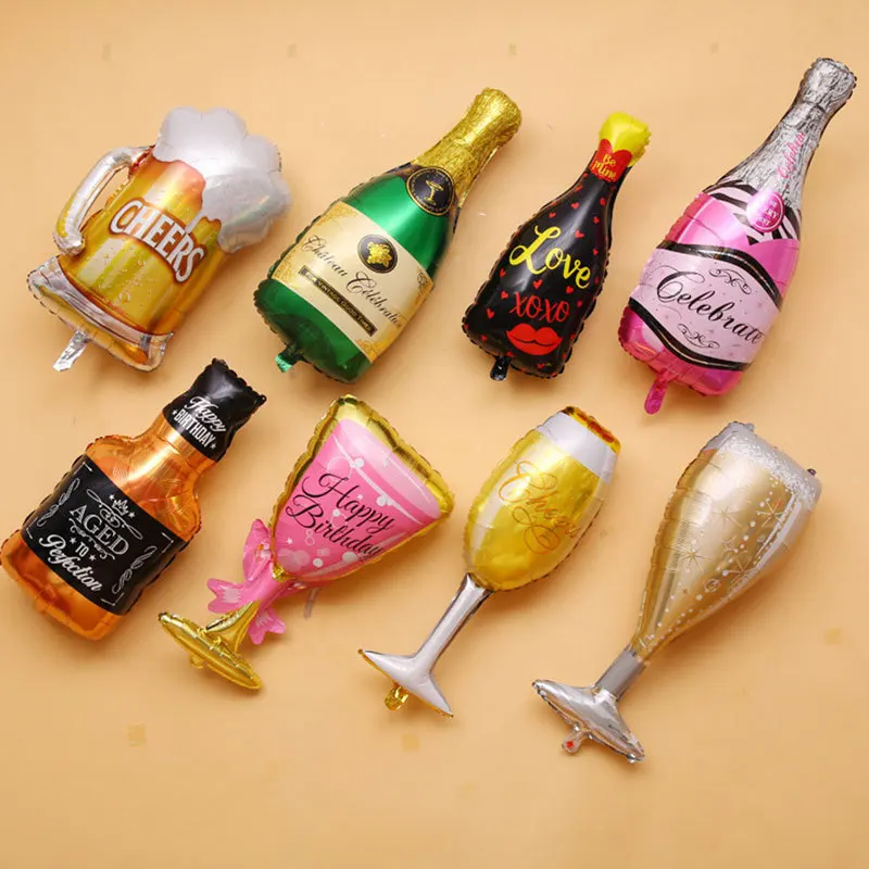 

Large wine champagne flamingo cup beer mug shape aluminum balloon birthday birthday decoration balloon