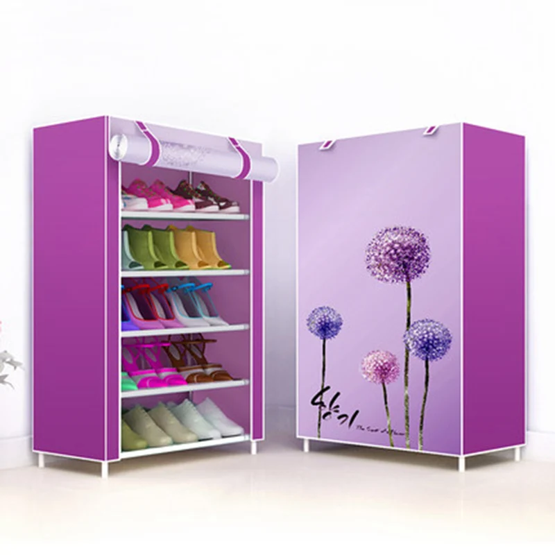 Многослойный тканевый обувной шкаф для гостиной, пыленепроницаемый сборочный стеллаж для хранения обуви, домашняя мебель - Цвет: 8-88-6L-Dandelion