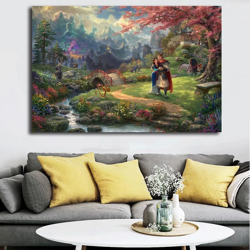 Мулан цветы любви Легенда плакат Томас Кинкейд картины на холст современное искусство декоративные настенные картины украшение дома