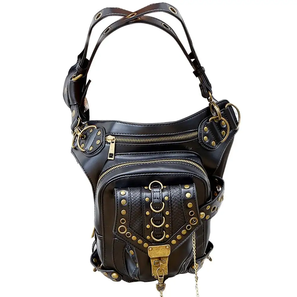 

Steampunk Retro Motorcycle Bag Fashion Outdoor Casual Waist Bag Retro Rock Gothic Waist Bag Drop Leg Bag For Women
