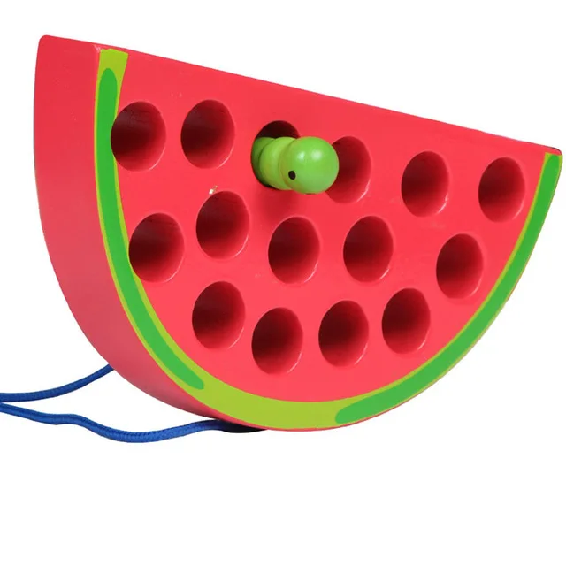 Brinquedos educativos infantis, brinquedo de madeira divertido com minhoca  comendo frutas maçã pera aprendizagem precoce ajuda brinquedo de presente  para bebês - AliExpress