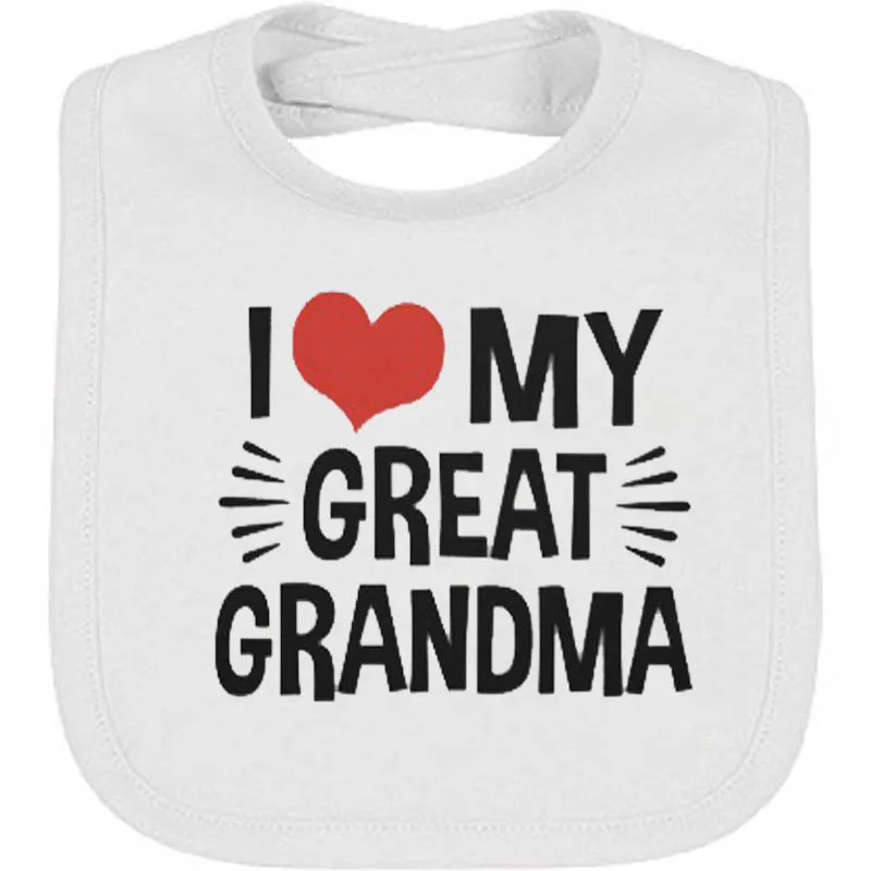 YSCULBUTOL/Хлопковые белые нагрудники с надписью I Love Great Grandma для маленьких мальчиков