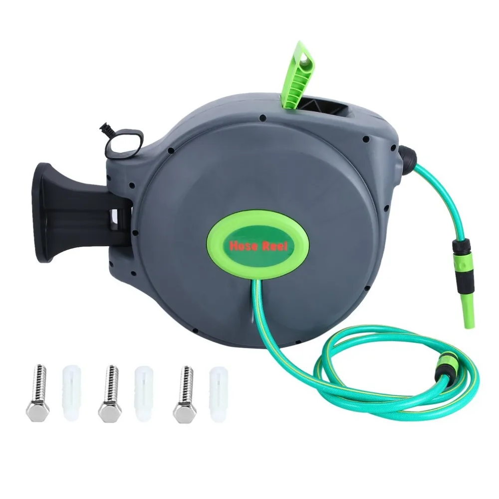 

Wall Mounted 20/30M Water Hose Reel Compact Automatic Hose Reel Retractable Air Hose Reel Durable Garden Watering Equipment